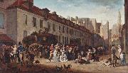 Louis-Leopold Boilly The Arrival of the Diligence (stagecoach) in the Courtyard of the Messageries France oil painting artist